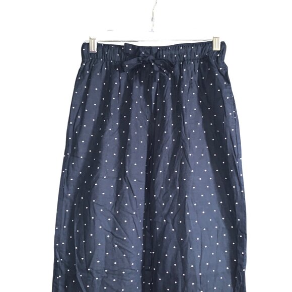 Auden Womens Navy Blue Polka Dot Wide-Leg Sleepwear Pants With Pockets Size XS - Picture 4 of 10